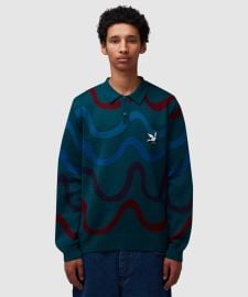 Parra Soundwave knitted polo pullover at SEVENSTORE